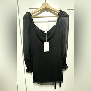 NWT, Wilfred Emmylou long sleeve dress, black, size 0